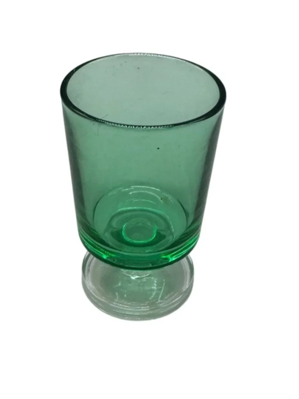 Vintage Luminarc Wine/Sherry Glasses Green Footed Made France Glass Goblet READ